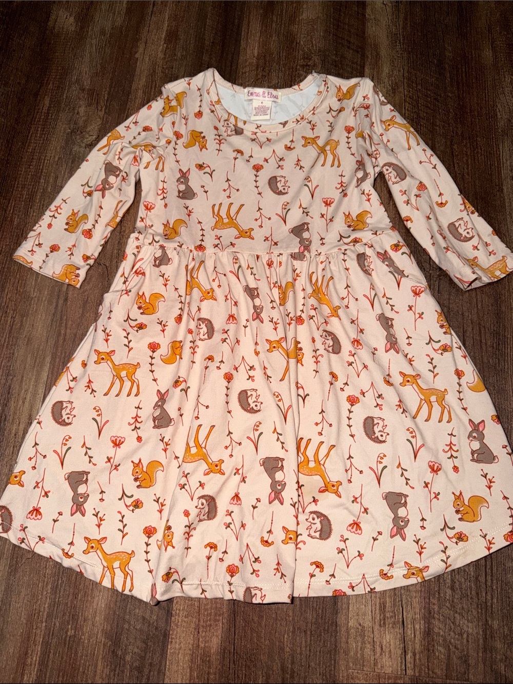 Emma & Elsa Super Soft Woodland Animals Twirl Dress size 6 EUC So comfy